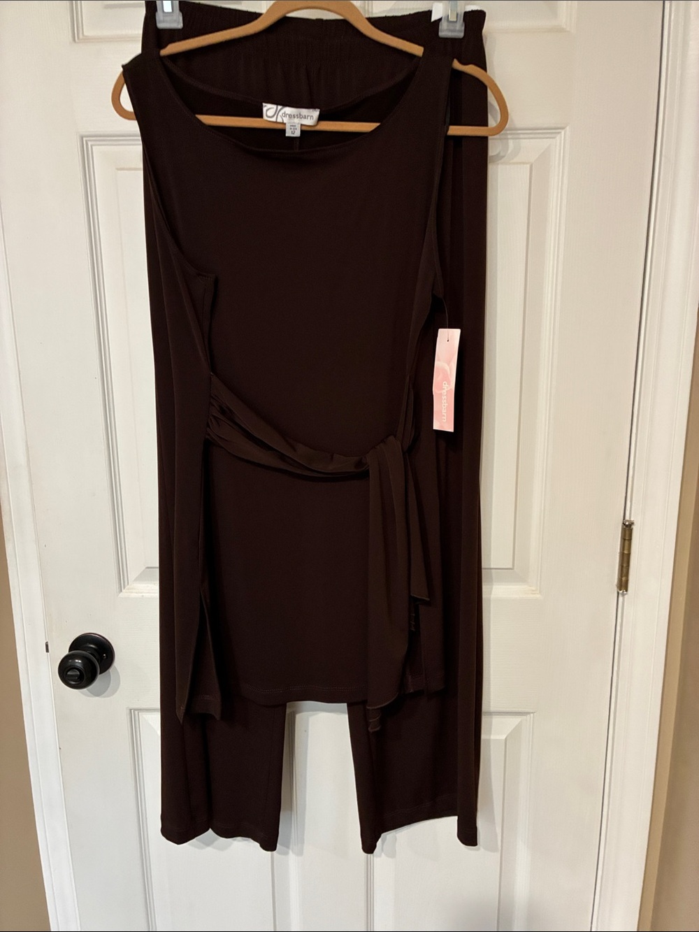 NWT Dressbarn Dark Brown 2 Pc Pant Set